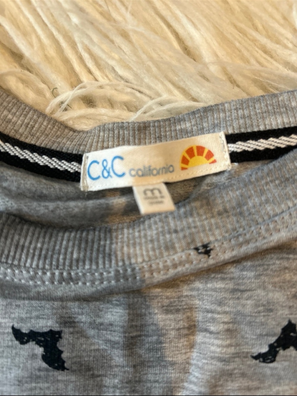 C&C California Light Gray Printed Long Sleeve Tee - Picture 3 of 5
